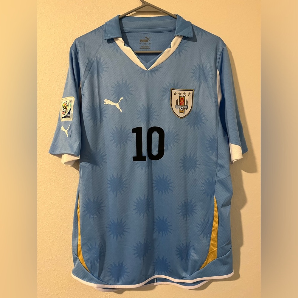 Uruguay 2010 World Cup Home Jersey Forlán #10